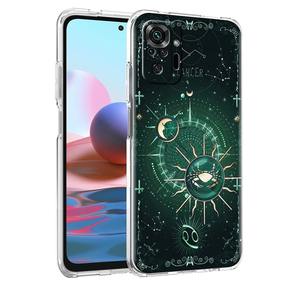 Прозрачный чехол для телефона для Redmi 14C 13C 10C 10 9 Note 13 12 11 K50 K40 Plus Pro 4G 5G Мягкий ТПУ чехол Узор Созвездия Сумки