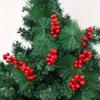 20/5pcs Christmas Artificial Red Berries Stems for Xmas Tree Hanging Fake Flowers Plants Ornament New Year Home DIY Decorations