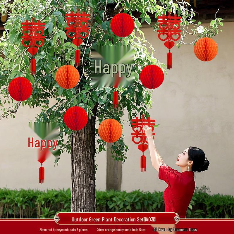 Подвесные фонари в деревенском стиле для украшения дерева - Свадебные и новогодние уличные украшения