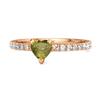 Peridot Pavé Band Ring - Sterling Silver Rose Gold Vermeil
