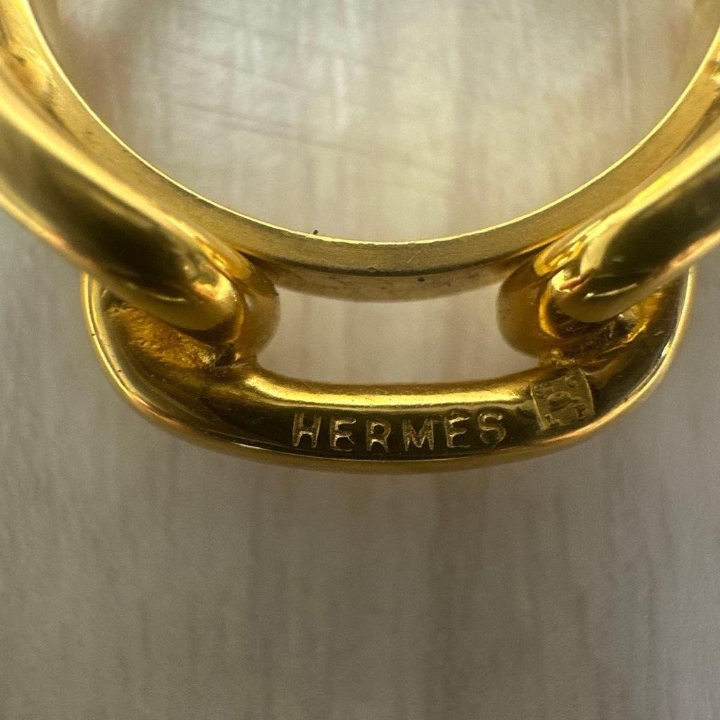 Б/у Кольцо для платка HERMES Hermes Chaine d'Ancre Золотой цвет