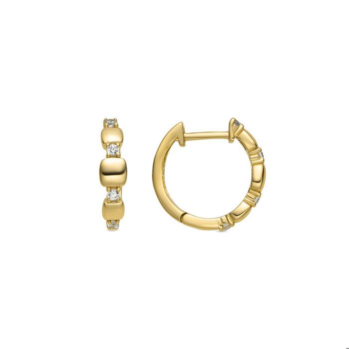 Boucles d'oreilles - LUXENTER - Volúmina - Argent sterling 925 - Oxyde de zirconium - Détails or jaune 18 carats