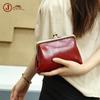 Genuine Leather Clasp Makeup Clutch - High-End Fashion Storage Bag for Women
