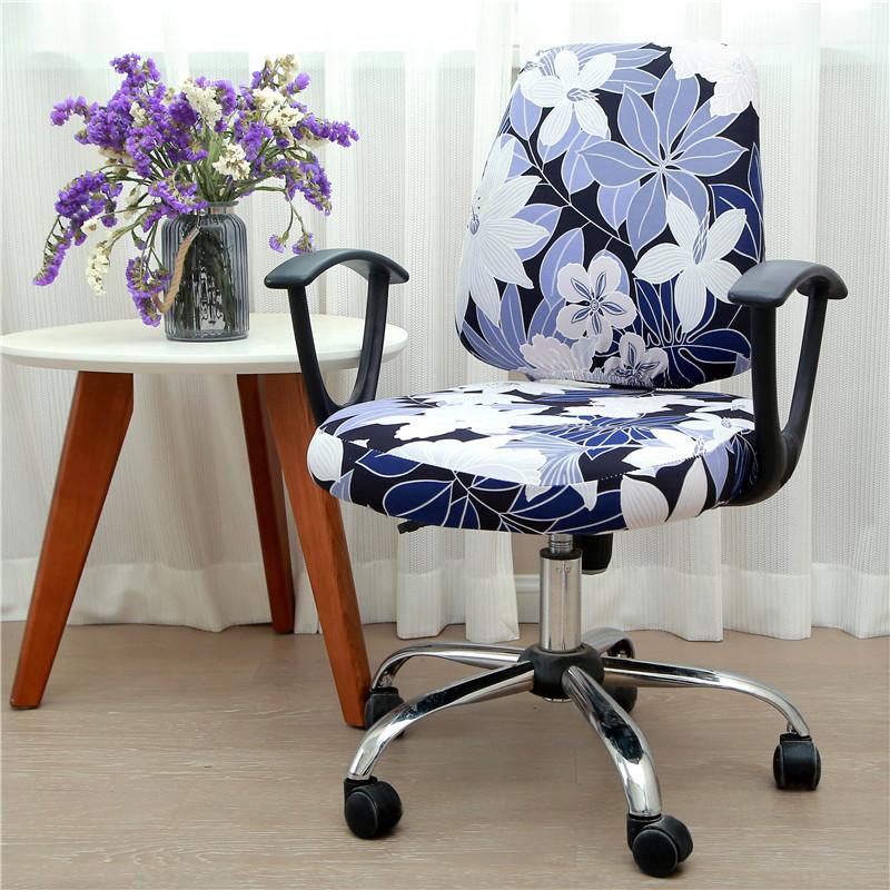 Printed Stretch Split Seat Cover Universal Computer Sectional Chair Covers Home Decor Rotating Lift Office Chair Protectors
