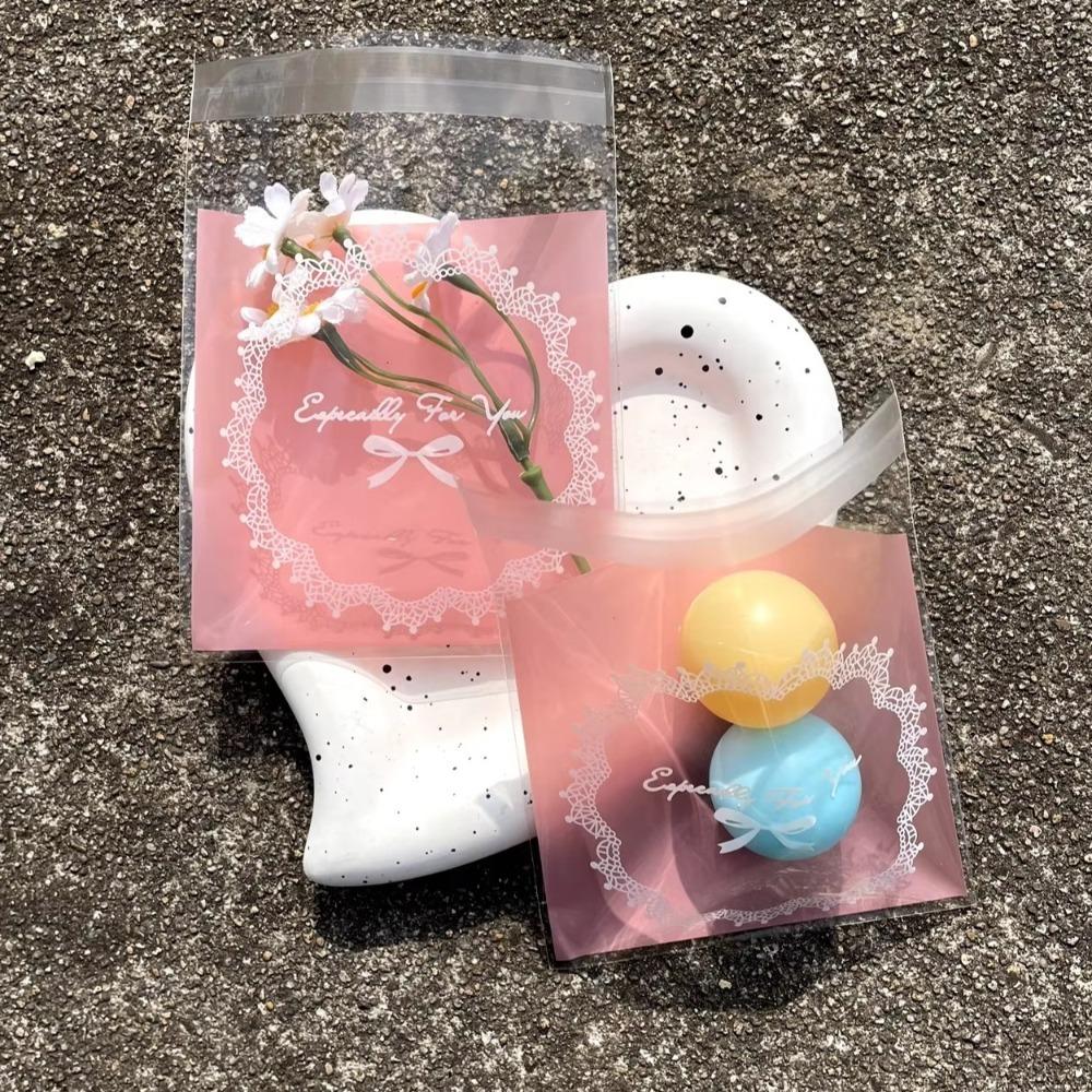 100 шт. Пластиковые пакеты для конфет и подарков Розовые Пакеты для упаковки печенья и выпечки Хлеб Тосты