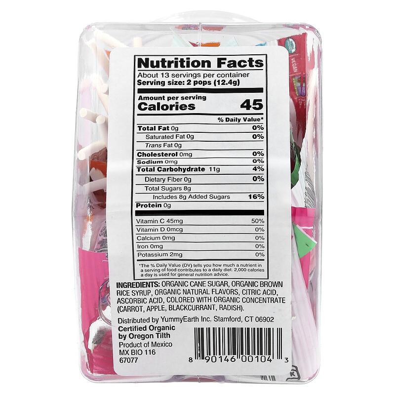 Organic Pops, Pomegranate, Watermelon, Peach, Strawberry, 6 oz (170 g)
