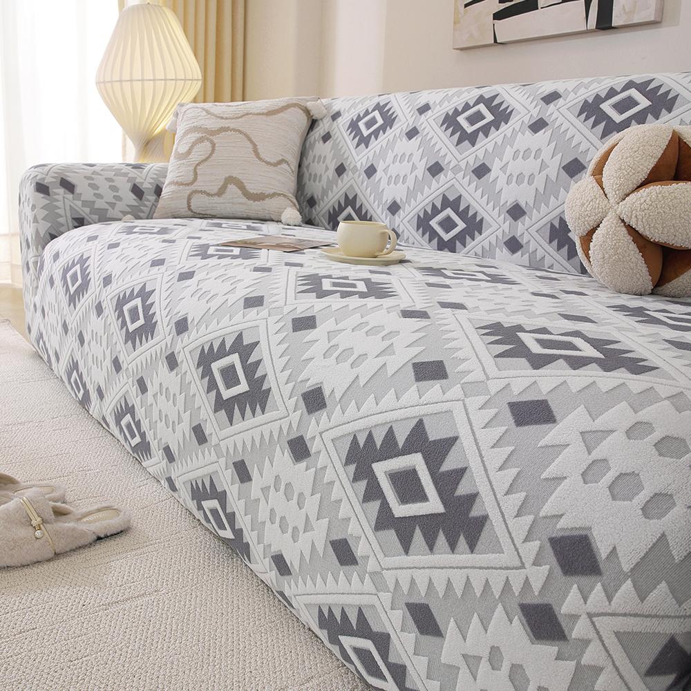 Bohemia Pattern Sofa Cover Fully Covered with Dust-proof Sofa Protective Cover Machine Washable Highly Elastic Pet Friendly