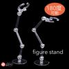 Rubonarie Figure Stand, Display Stand, Multi-Stand, Polycarbonate, 180-Degree Articulation, Plastic Model Figure, Set of 4 (Clear)