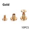 10Sets Flat Head Belt Studs Copper Rivets Decorative Double Cap Leather Screws Leather Tool