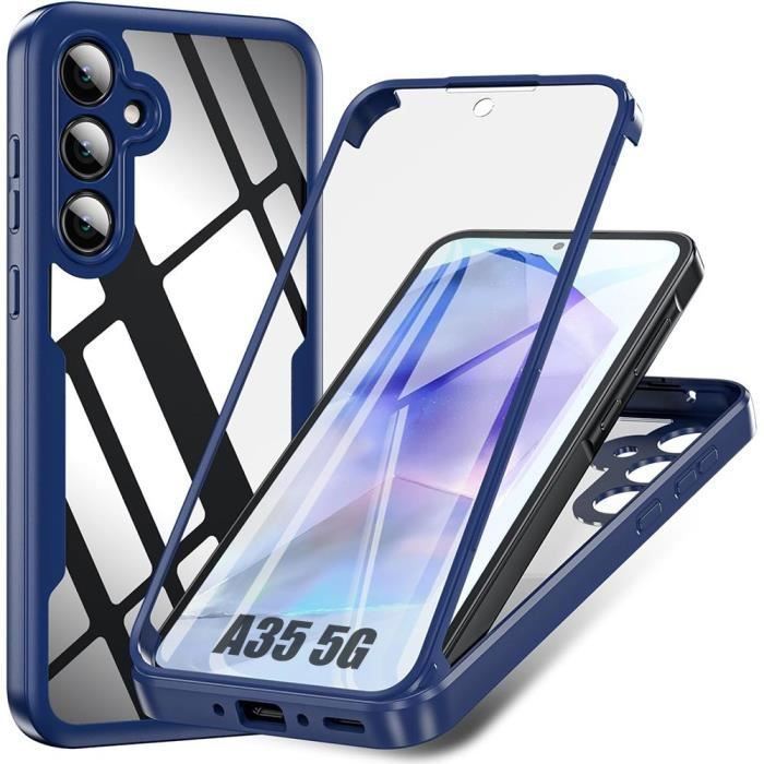 Coque 360 -BOOLING - pour Samsung Galaxy A35 5G - Protection Intégrale - Anti-Rayures - Bleu