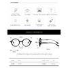 Retro round frame with pin design, plain lenses, TR90 frame, artistic pseudo-no-makeup anti-blue light glasses for women, suitable for outdoor use