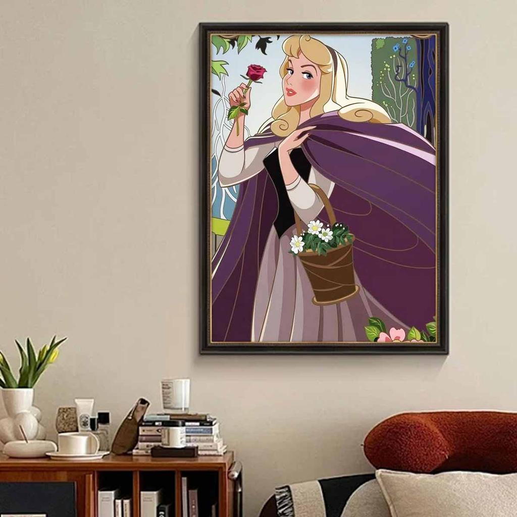 5D Diy Diamond Painting The Princess Picking Flowers Full Drill Rhinestones Mosaic Embroidery Handmade Products Home Decor Gift