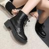 White Chunky Platform Combat Boots Women  Back Zipper Pu Leather Ankle Boots Woman Punk Thick Bottom Motorcycle Botas Mujer