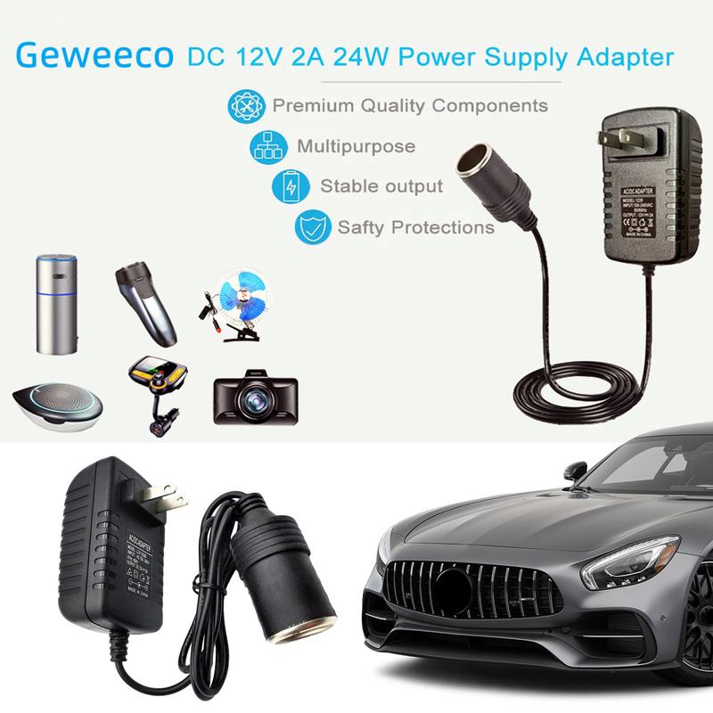 Автомобильный адаптер прикуривателя, адаптер переменного тока в постоянный, стабильный преобразователь 12 В, безопасный кабель для пылесоса с регистратором