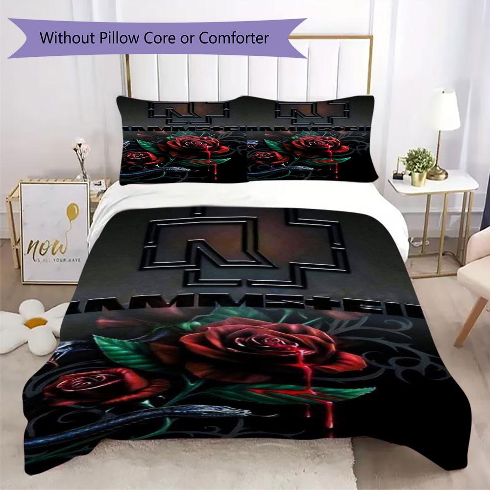 Rammstein Heavy metal band Prints bedding, duvet cover and pillowcases, birthday gift (1 duvet cover + 2 pillowcases, pillow insert not included)JM005