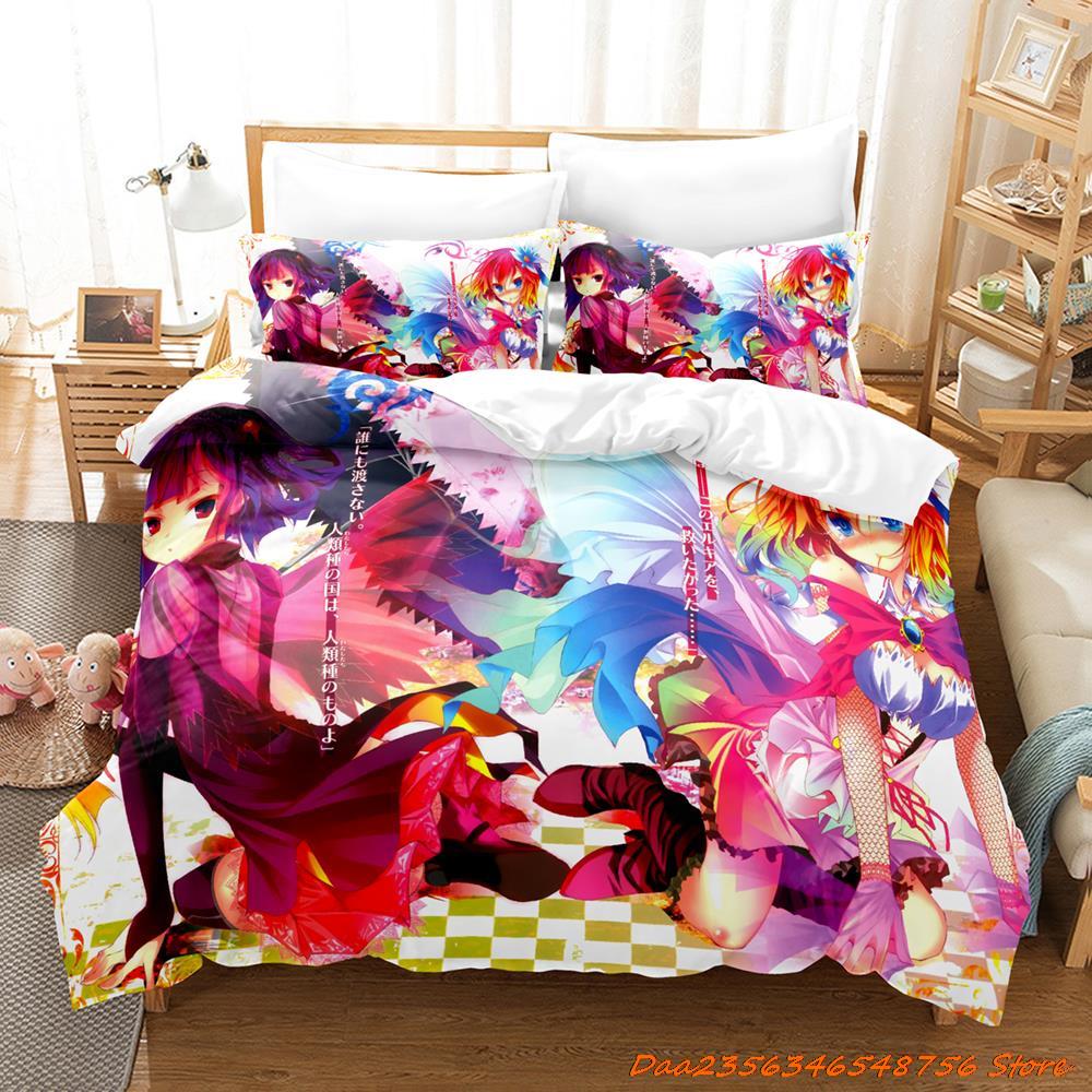 Новый Крутой Персональный K-pop No Game No Life Комплект Постельного Белья Мультяшный Аниме Трехсекционный Комплект Взрослый Детский Спальня Пододеяльник Комплекты 3D Кавайный