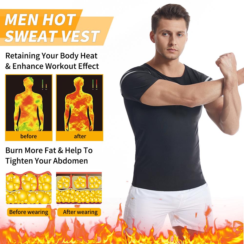Мужской тренажер для талии Рубашка для сауны Пот Жилет Фитнес Формирователь тела для похудения Тренировочные майки Корректирующее белье Толстовка для упражнений в тренажерном зале Термобелье Костюм для сауны