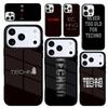 Чехол Case для iPhone 17 Air 16 Pro Max 15 Plus 11 13 Mini 14 12 Задняя крышка телефона с принтом 'Любовь Техно Музыка Цитаты'