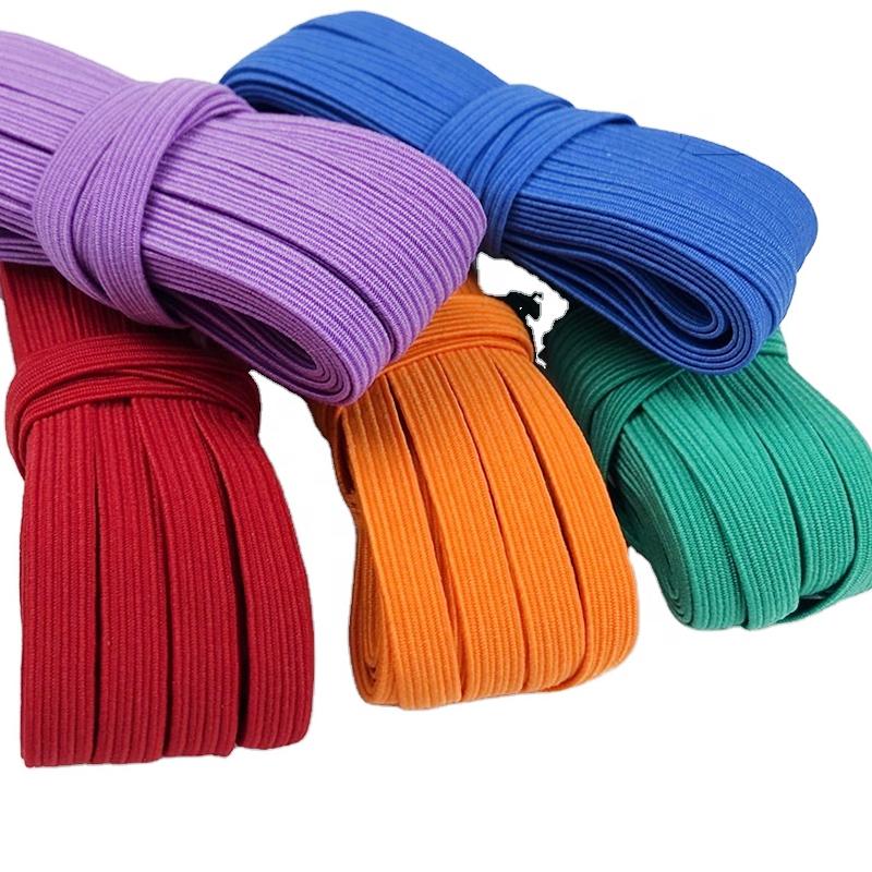 Polyester Rubber Woven Knitting Elastic Cord Band 1mm 1.5mm 2mm 3mm Braided Elastic Cords String With Colorful Round
