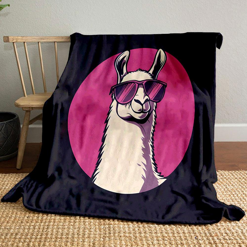 Cool Llama with Sunglasses print blanket soft and cozy perfect for the living room bed sofa or a nap,gift