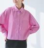 ROPE PICNIC Pollen Cropped Rose Pink Women's Guard/Wrinkle-Resistant Shirt, (64)