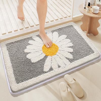 Коврик для ванной комнаты Daisies Household Flocking, прочный, впитывающий воду, утолщенный, нескользящий, коврик для ванной комнаты