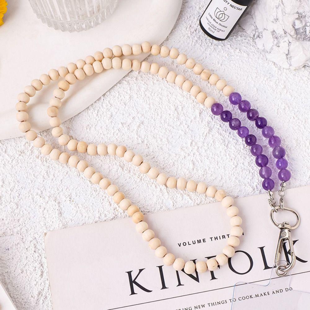 Portable Natural Crystal Phone Chain Pendant Chain Mobile Phone Case Beaded