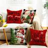 New Santa Claus Snowman Christmas Tree Elements Holiday Pillow Cover Cartoon Atmosphere Decorative Plush Cushion