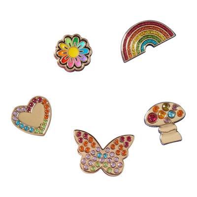 Акриловые аксессуары для обуви с мультяшным узором, унисекс, для пары, радужных цветов