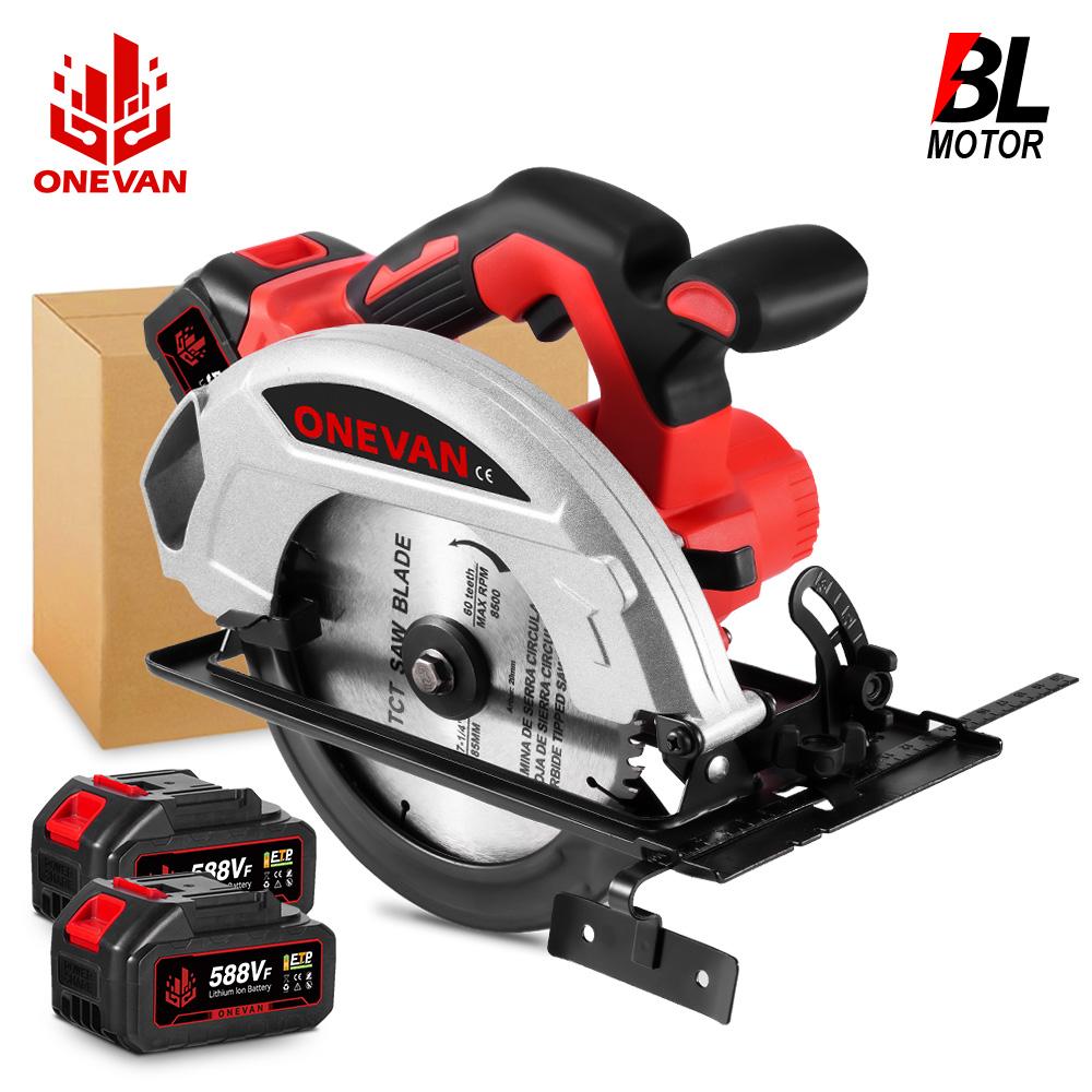 ONEVAN 7Inch 185mm Brushless Electric Circular Saws Cordless Adjustable Woodworking Cutting Power Tool For Makita 18V Battery