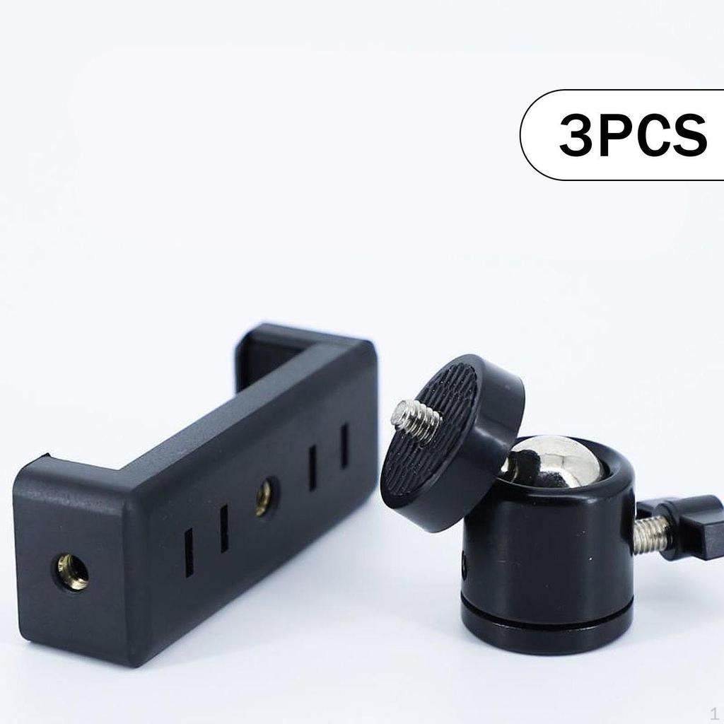 Мини-шаровая головка, прочная, портативная, с резьбой 3/8 дюйма, универсальный адаптер для моноподов со светодиодами