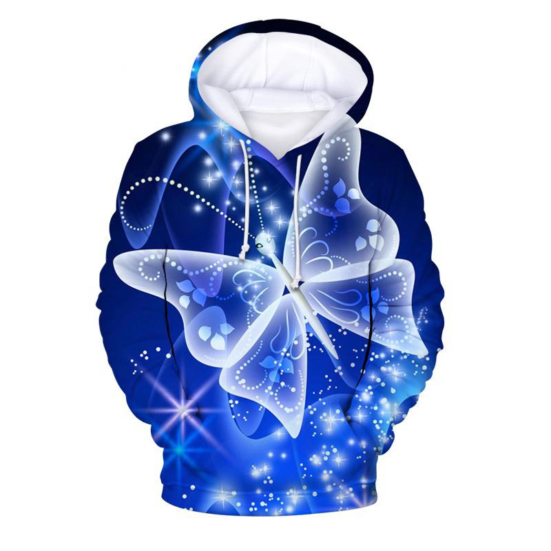 Autumn Fashion Colorful Butterfly 3D Print Hoodies Men Women Casual Sweatshirts Oversized Hoodie Pullovers Tracksuit Clothing