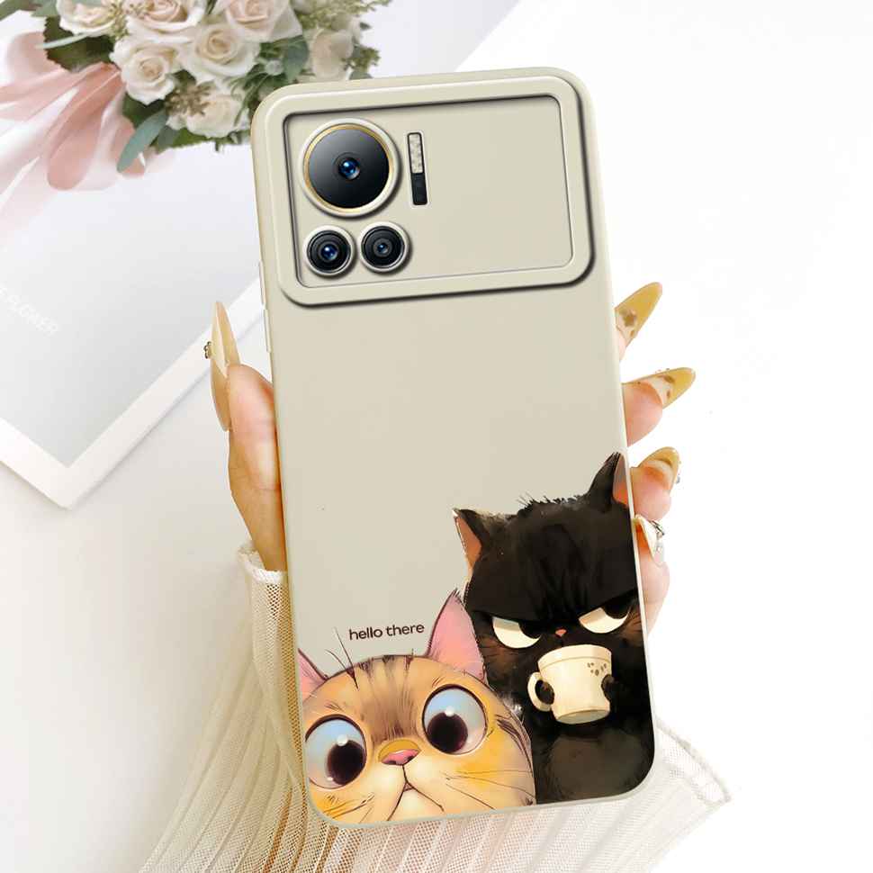 Для Infinix Note 12 VIP Чехол Милый Кот Мультяшный Цветок Силиконовая Крышка Для Infinix Note12 VIP 12 Vip X672 6.7" Чехлы Для Телефона Coque