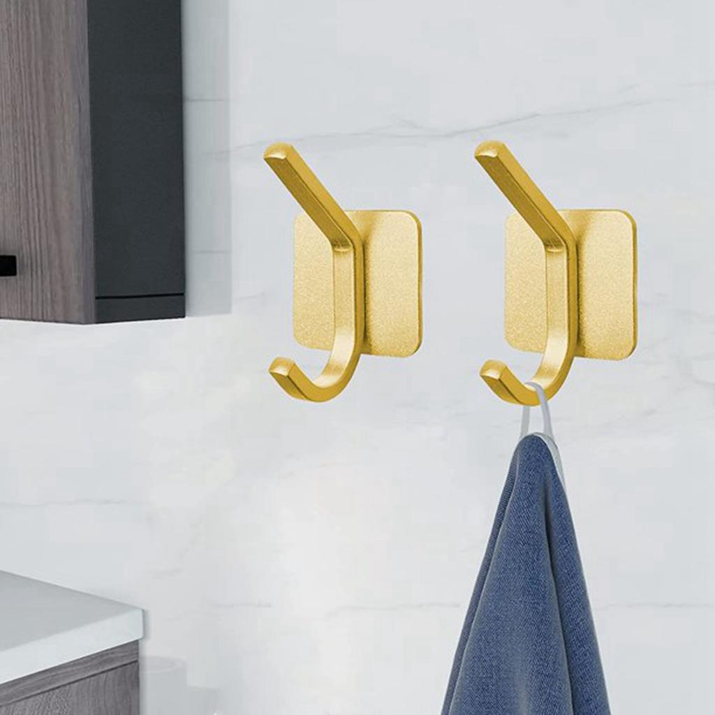 1 Pcs Adhesive Hooks Heavy Duty Wall Hook Towel Hooks And Coat Hooks Stick On Cabinet Doors Waterproof Self Adhesive Holders Kitchen Bathroom