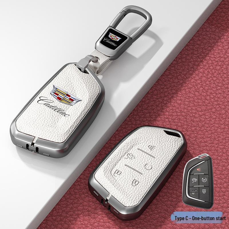 Кожаный чехол для ключа для Cadillac XT5/CT6/XT4/XTS и ATSL – Унисекс-дизайн с пряжкой