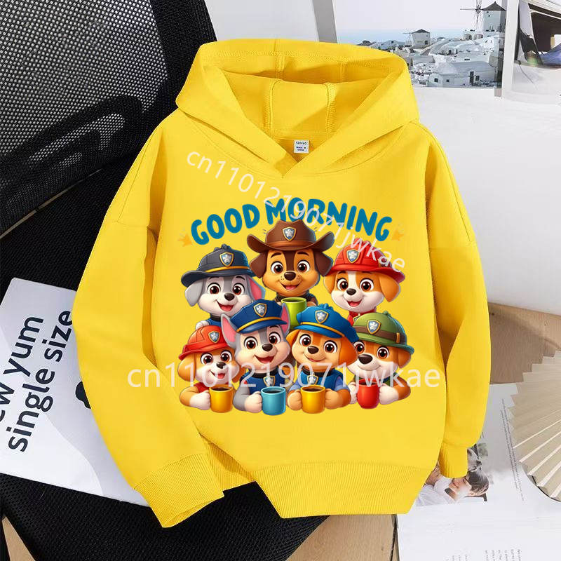Cartoon Print Children Fall Spring Sweatshirt Kids PAW Patrol Hoodie Pullover Toddler 3-12 Year Boy Girl Casual Sweatshirt