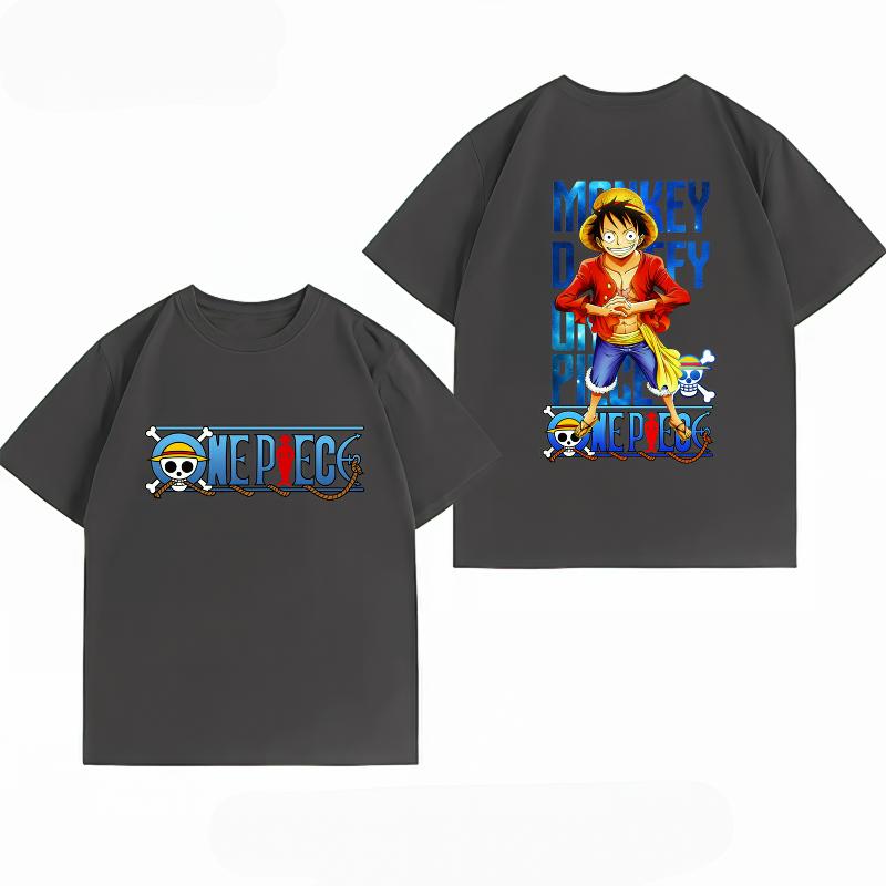 Unisexs Clothing New 100 Cotton Breathable Summer TShirt One Piece Luffy Print Casual Streetwear Unisexs Tops