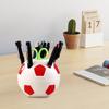 Soccer Ball Pen Holder Football Shape Plastic Storage Box Multifunctional Desktop Organizer for Pens Pencil Makeup Brushes Office Supplies