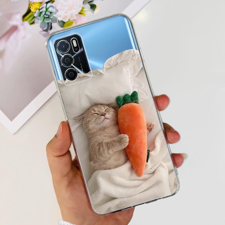 For OPPO A16 Case A16S A54S Soft Silicone Phone Case For Oppo A16 CPH2269 Clear Flower Funda Back Cover on OPPOA16s A 54s Bumper