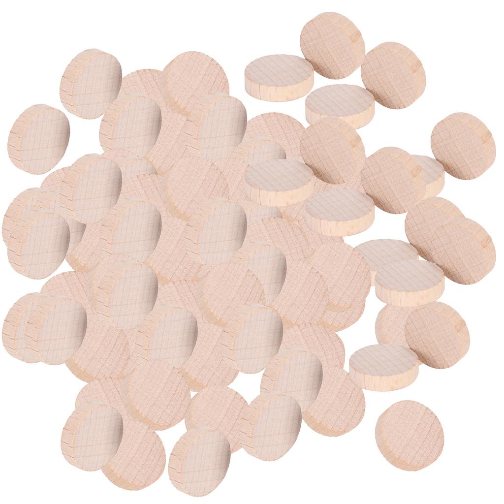 Beech Unfinished Wood Slice DIY Crafts Round Wood Discs Chip Accessory 100pcs X 3 Bags2cm