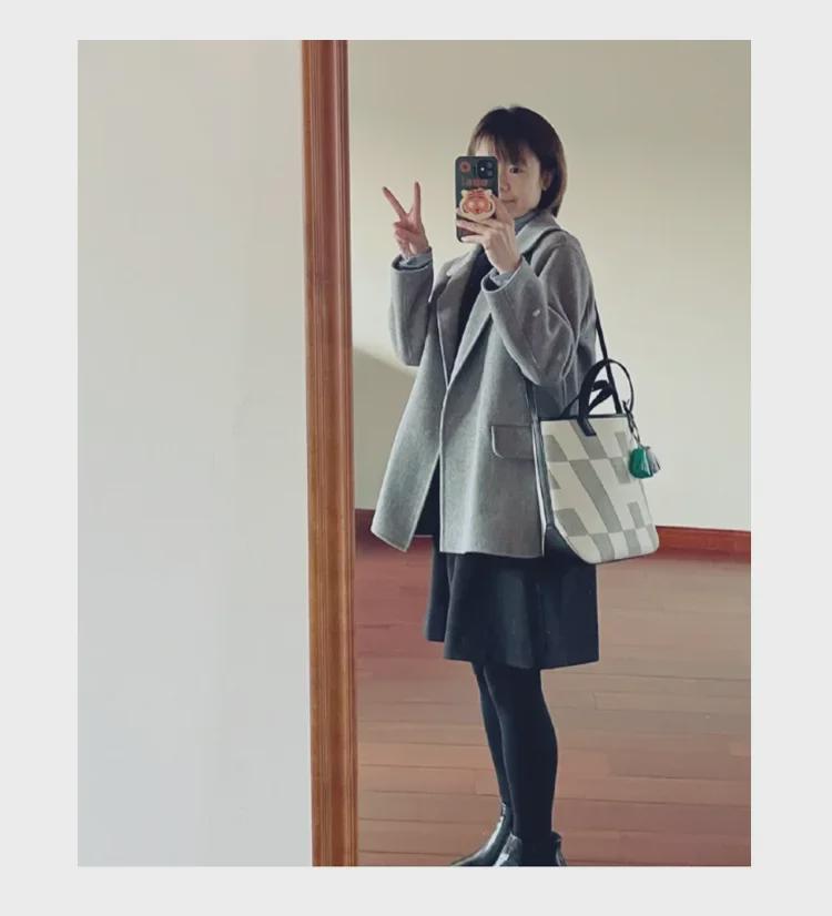 Большая вместительная сумка-тоут из холста и натуральной кожи - женская сумка из твила для ношения в руке и через плечо