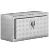 96L Aluminum Tool Box With Lock 2 Keys And Side Handle 76.2x35.5x40.6 Cm Silver