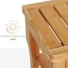 45cm 2-Tier Slatted Shower Bench Storage Seat w/ 4 Legs Comfortable Safe Bathroom Stool Spa Bath Organiser