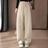 Women's Wool Blend High-Waist Wide-Leg Drawstring Casual Pants