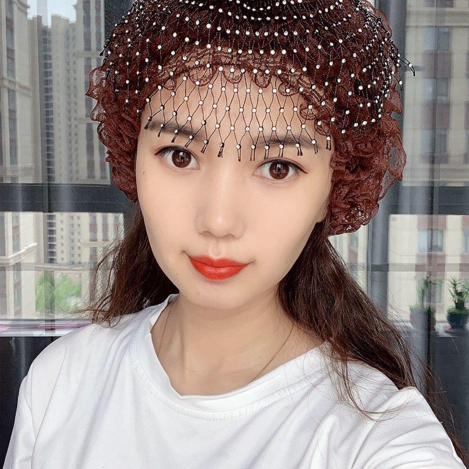 Кружевной тюрбан с бриллиантами и цветком для мусульманских женщин