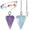 Flower Of Life Dowsing Pendulum For Divination Cone Natural Crystal Pendant