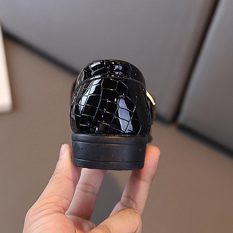 Детская обувь Подиумная мода Мальчики Черные балетки Универсальная Школьная Детская Обувь для Выступлений Низкий каблук