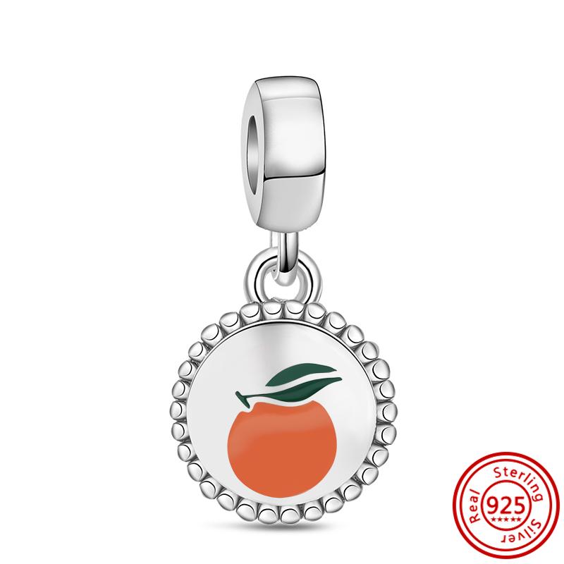 S925 серебро клубника виноград арбуз ананас вишня яблоко фруктовый стиль бусины подходят оригинальные подвески браслет DIY ювелирные изделия