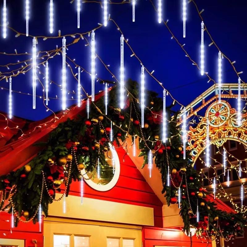 30/50 см Солнечный светодиодный метеоритный дождь Праздничный светильник Водонепроницаемый Сказочный садовый декор Уличная светодиодная гирлянда Рождество