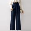 ZANZEA Women Summer Elastic Waist Solid Color Pleated Wide Leg Pants